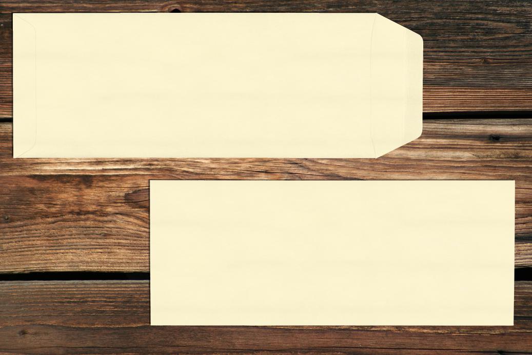 Versandtaschen 125x312 mm Nassklebend Elfenbein 120 g/qm